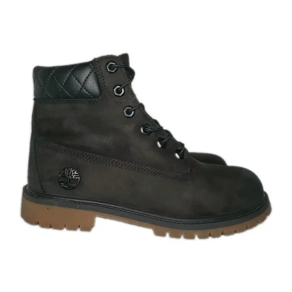 Timberland Mens Size 6 US 6.5 UK Black Suede Leather 6-Inch Boots Waterproof